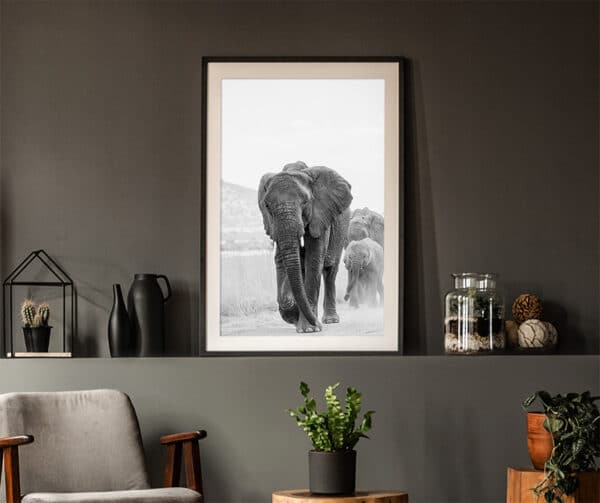 Elefanten mama mit ihren zwei Kindern
