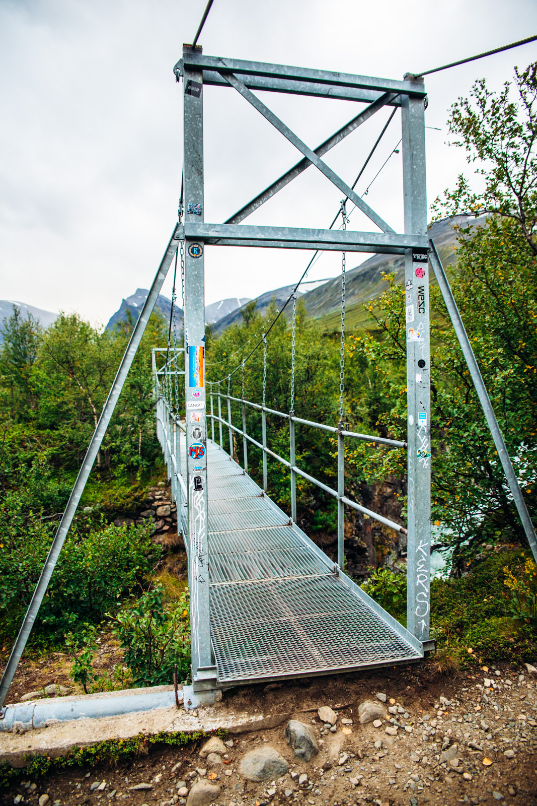 Eine Brücke im schwedischen Fjell